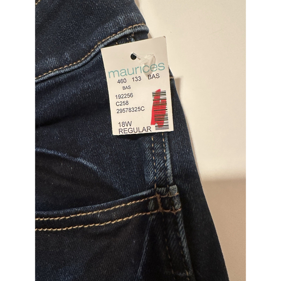 M Jeans By Maurices Mid-Rise Jegging Womens 18W BLUE Distressed Jegging NWT NEW - Picture 7 of 16